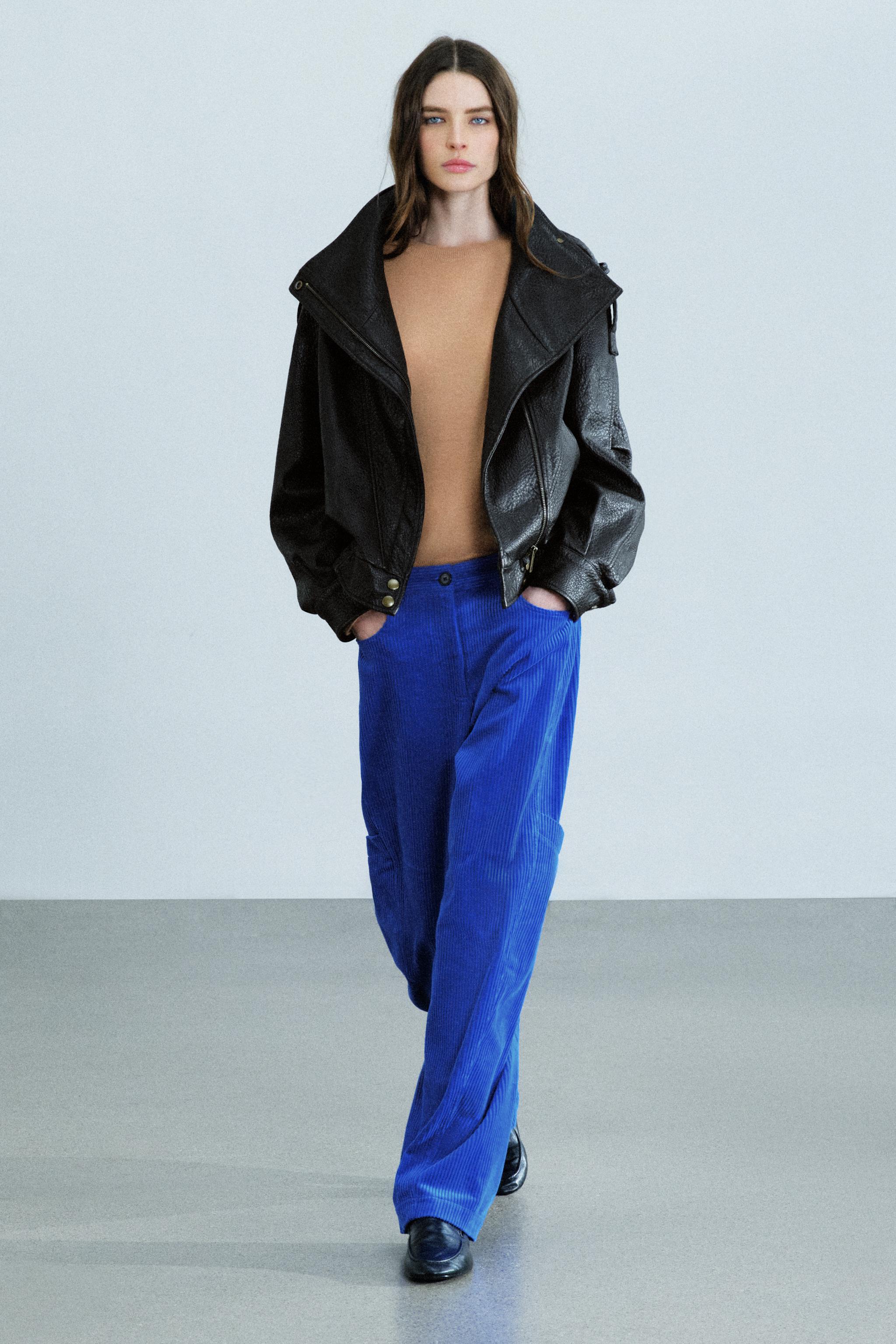 Zara ZW COLLECTION CEPLİ FİTİLLİ KADİFE PANTOLON