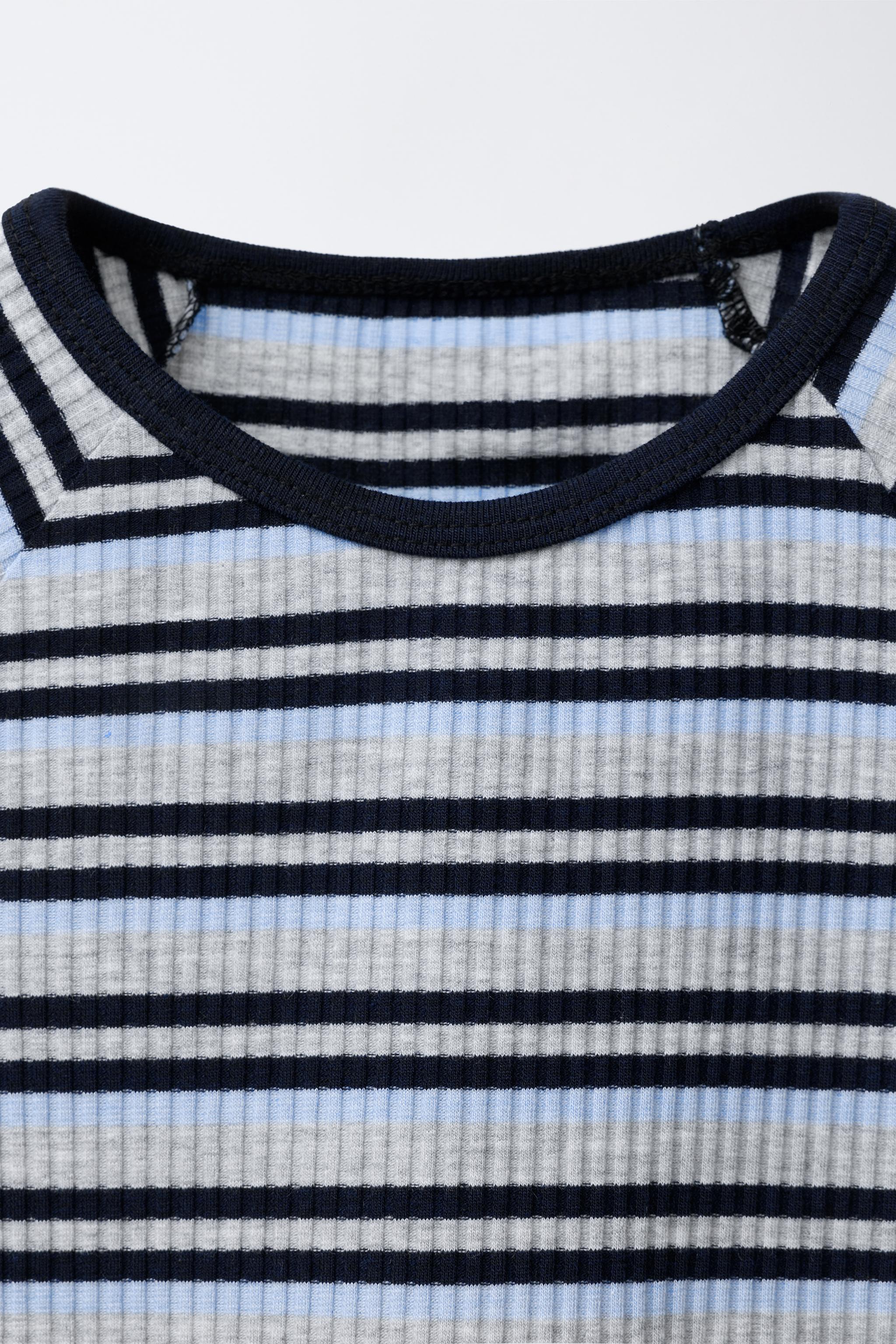 ★ドイツ発*ZARA*新作*DOUBLE STRIPED Tシャツ★ STRIPED DOUBLE HEM T-SHIRT - Blue | ZARA United States