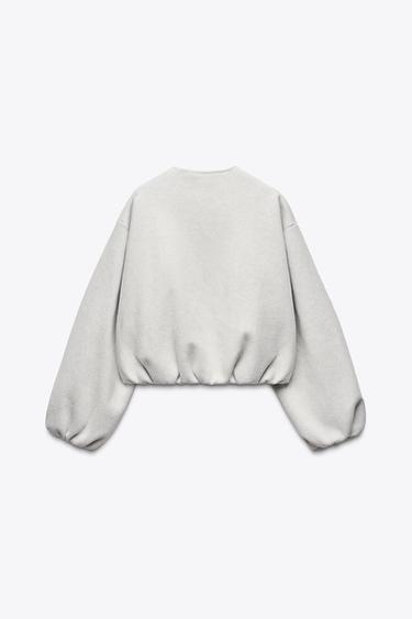 SOFT BOMBER JACKET WITH ELASTIC TRIMS - Ecru by Zara - Image 3