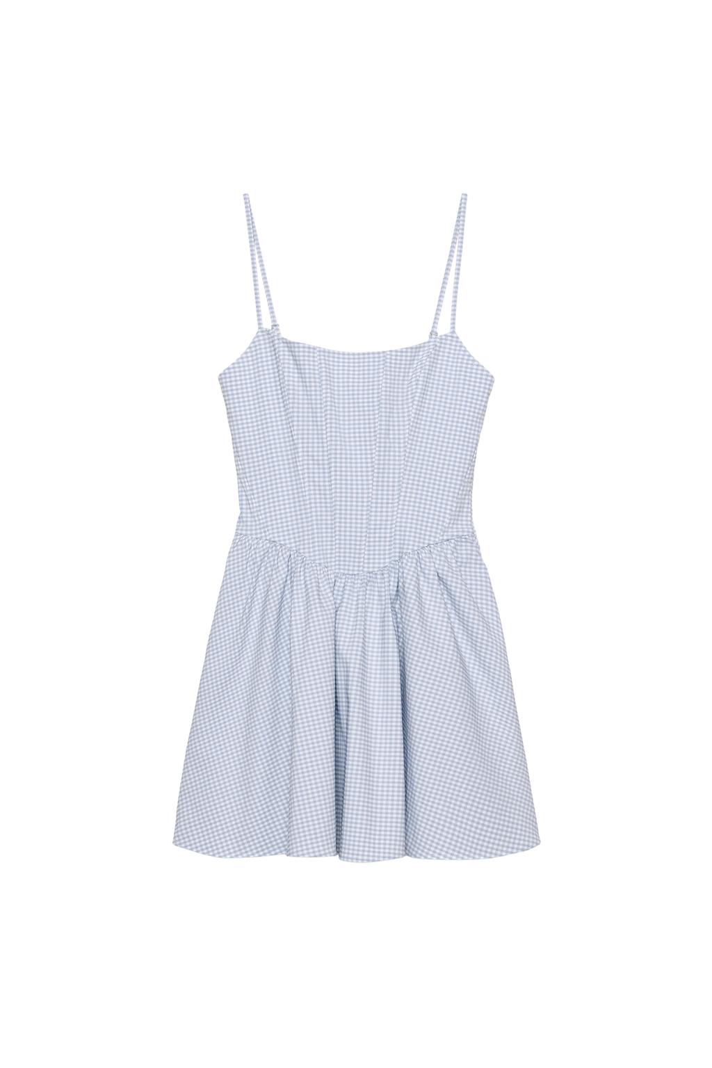 GINGHAM VOLUME BUSTIER DRESS - image 3