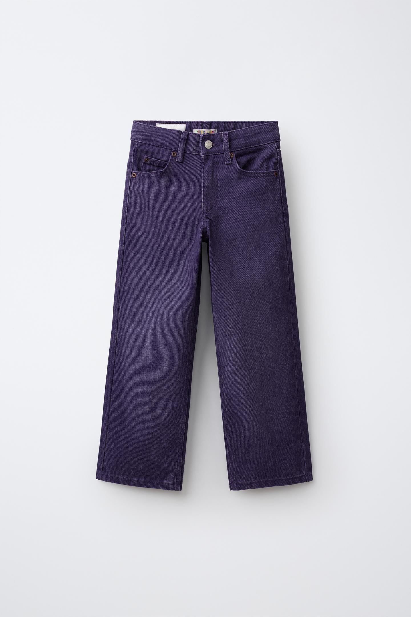 Детские джинсы Zara Fruit OF the Loom Straight, цвет: Сиреневый — фото 1