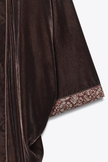 KIMONO EN VELOURS ZW COLLECTION - Marron de Zara - Image 5