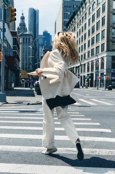 OVERSIZED DOUBLE-BREASTED BLAZER - Oyster-white by Zara