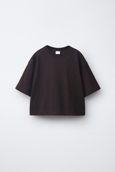 CAMISETA LISA - Marrón de Zara - Imagen 0