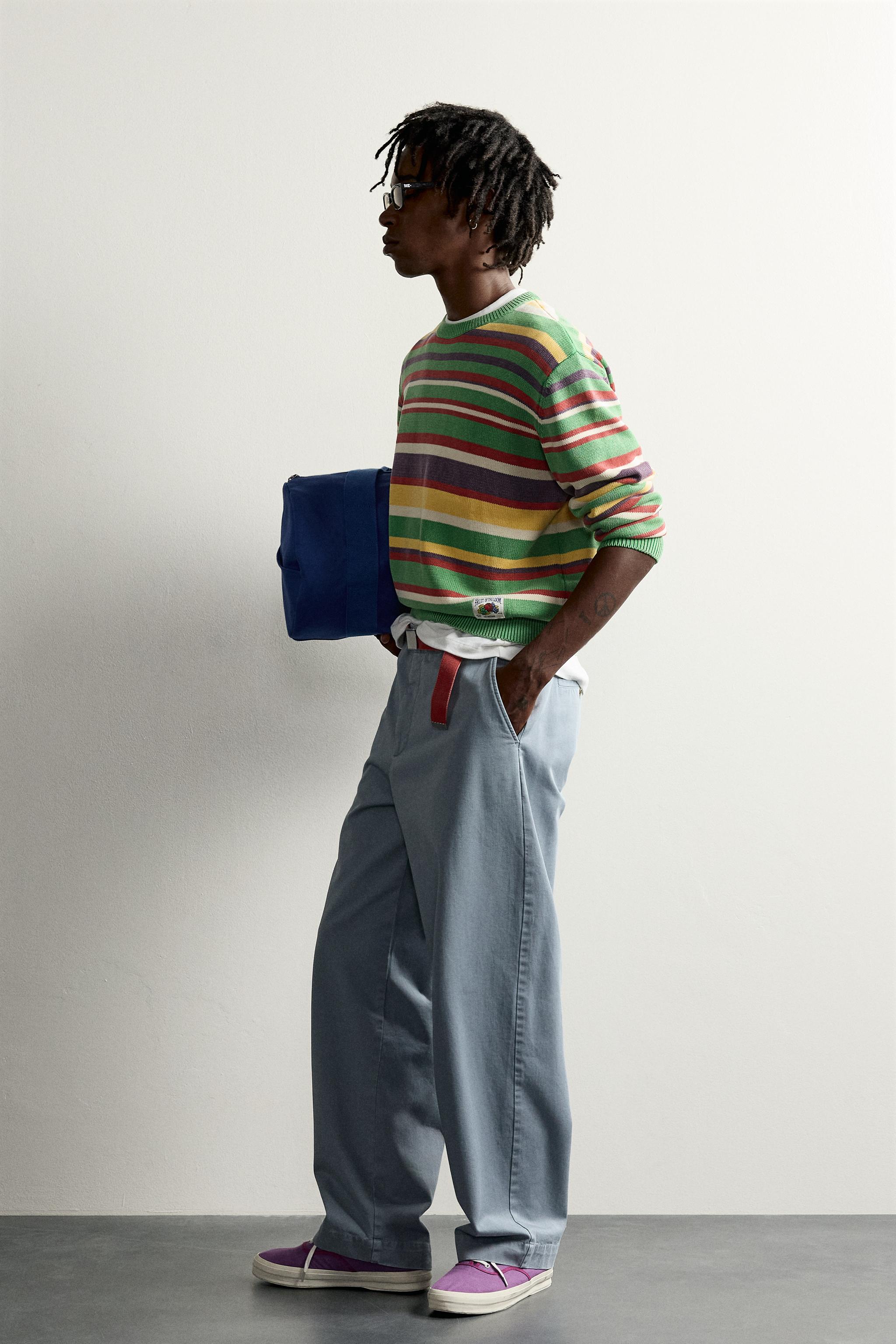 Zara FRUIT OF THE LOOM™ NAKIŞLI %100 PAMUKLU KAZAK görsel 4
