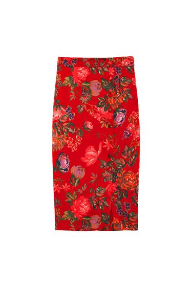 FLORAL PRINT PENCIL SKIRT