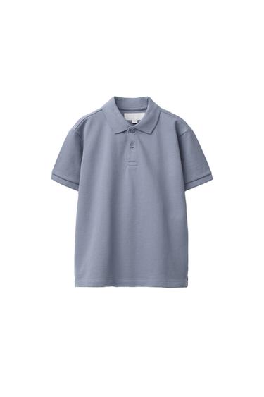 Zara BASIC PIQUÉ POLO SHIRT - Blue / Gray