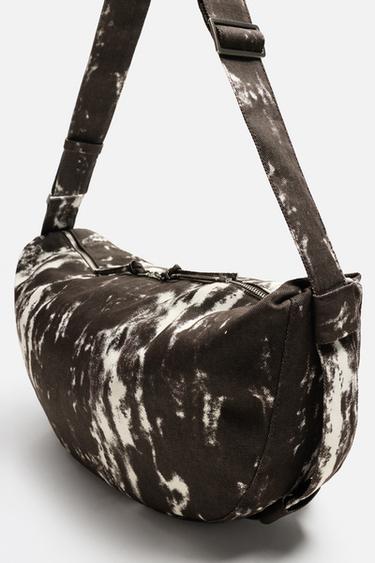 PRINTED FABRIC BAG - Brown by Zara - Image 4