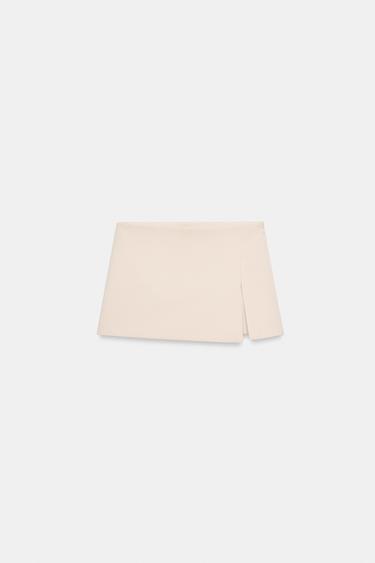 SKORT WITH SLIT - Bone by Zara
