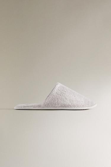 Zara 毛巾布浴室拖鞋 - 灰色 - 圖片 0