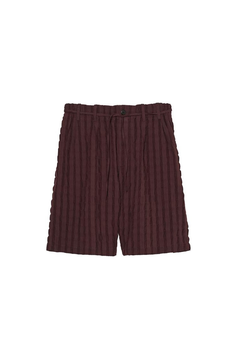 BERMUDA JACQUARD RAYAS CINTURÓN