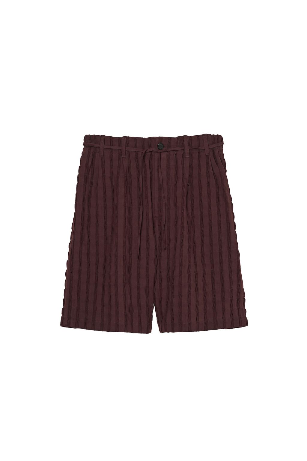 STRIPED JACQUARD BERMUDA SHORTS WITH BELT