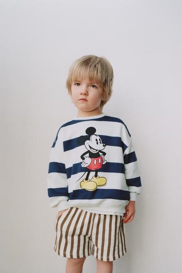 Zara STRIPED MICKEY MOUSE © DISNEY SWEATSHIRT - Blue / White