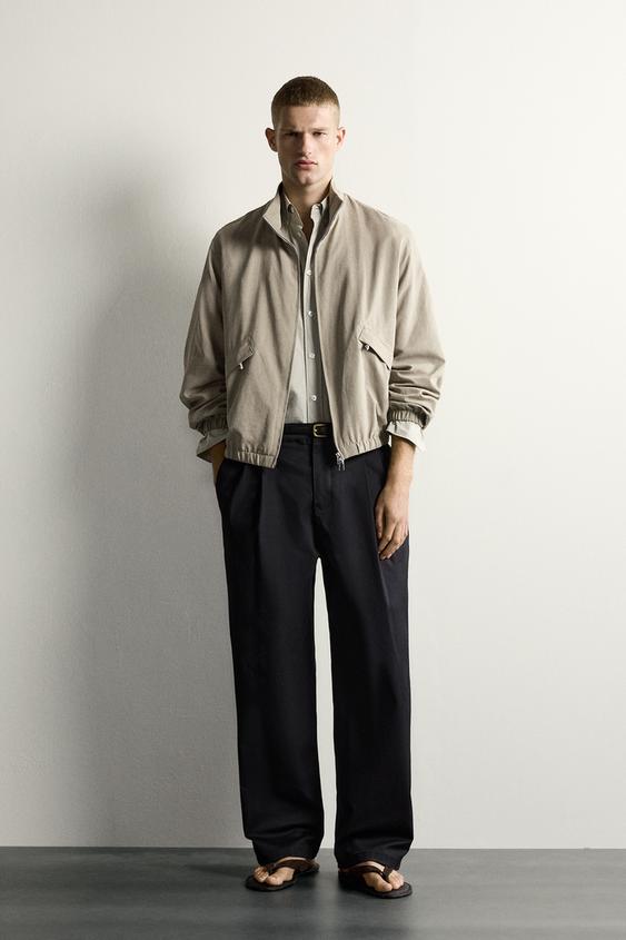 FAUX SUEDE RELAXED FIT BOMBER JACKET - Pearl grey by Zara - Image 0