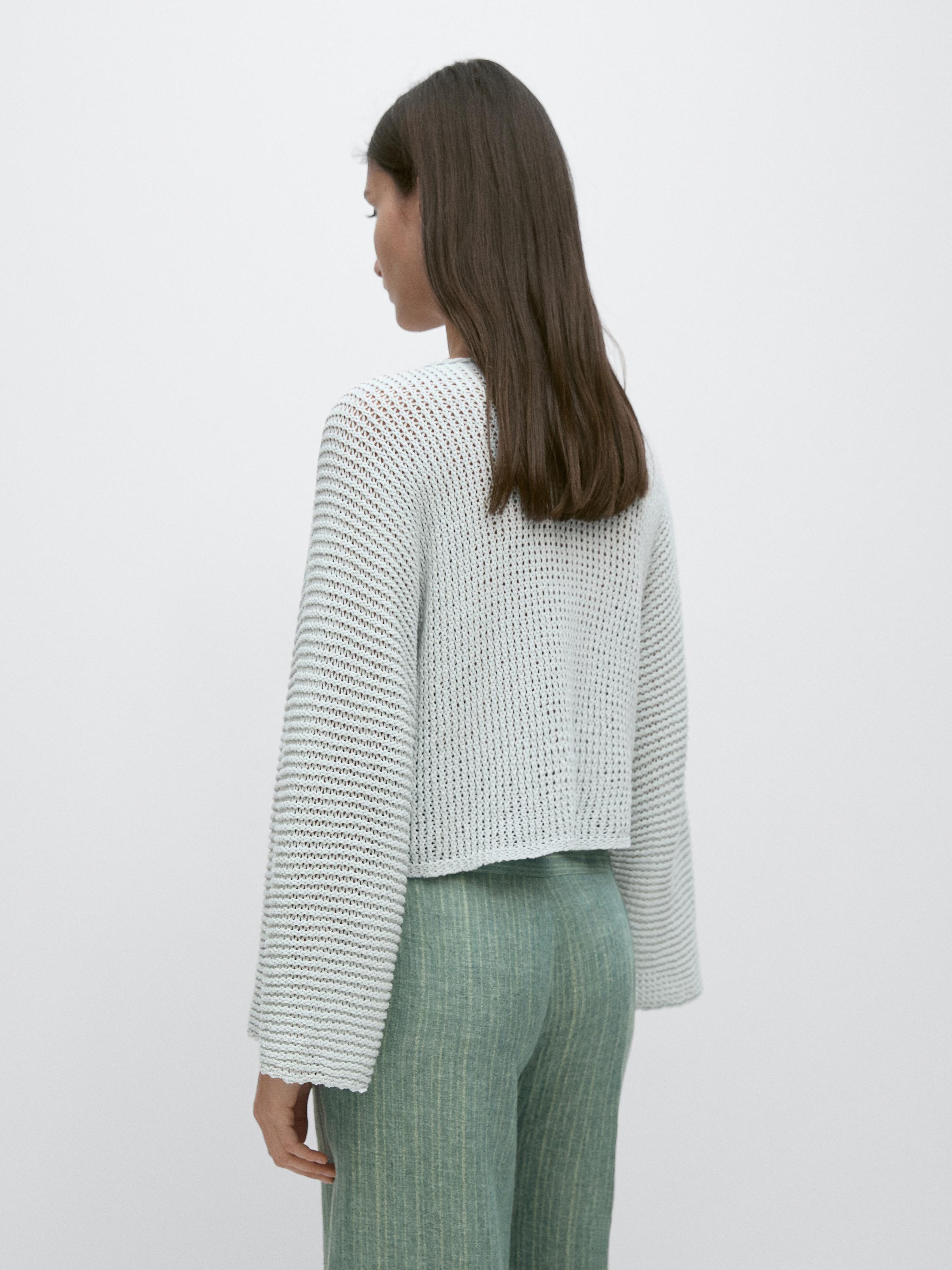 Pull maille ajourée 100 % coton
