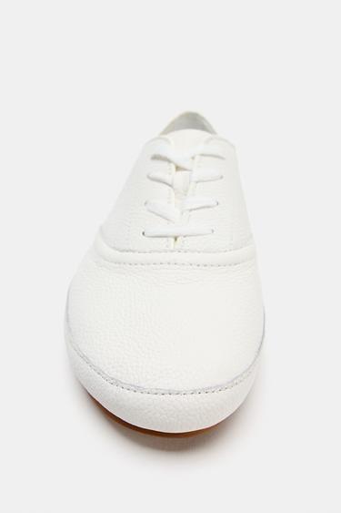 BASKET EN CUIR STYLE DERBY - Blanc de Zara - Image 4