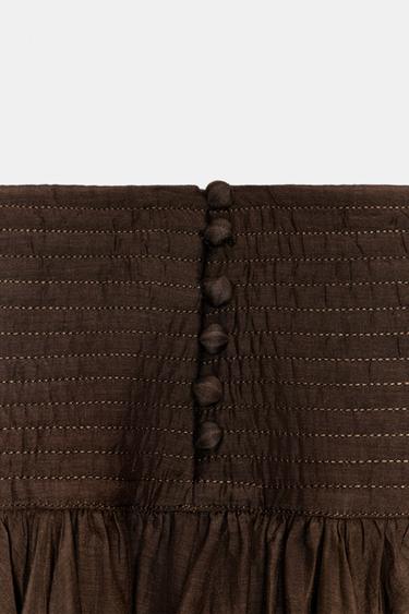 ZW COLLECTION VOLUMINOUS MIDI SKIRT - Brown by Zara - Image 7