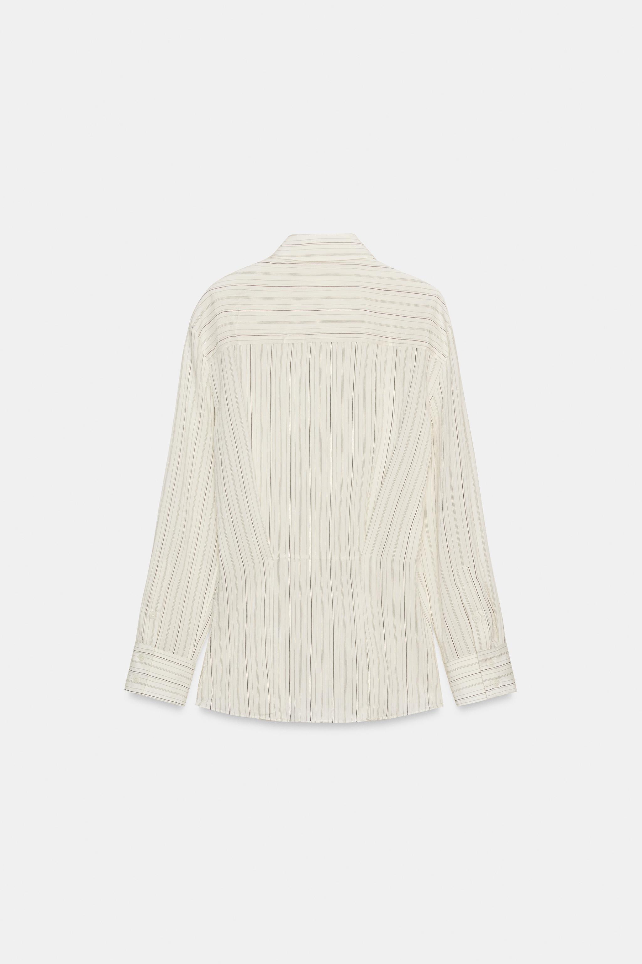 PLEATED STRIPED SHIRT ZW COLLECTION LIMITED EDITION