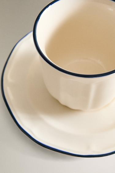 TASSE À THÉ ET SOUCOUPE BORD CONTRASTANT - Bleu de Zara - Image 3