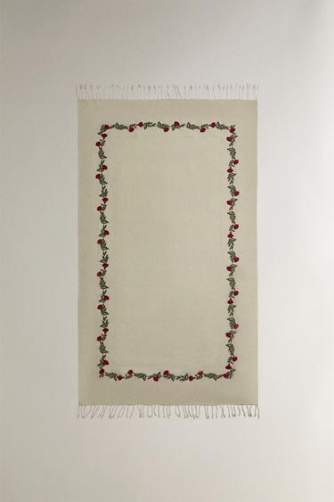 FLORAL WRAP BEACH TOWEL - Grey green by Zara