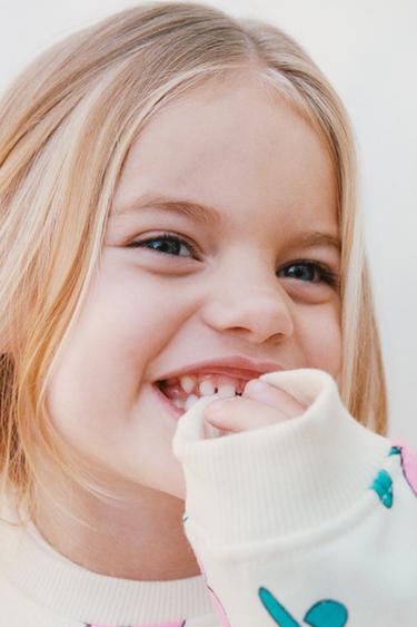 Zara PRINTED SWEATSHIRT - Neon pink