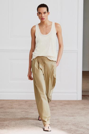 COTTON AND LINEN TOP - Ecru by Zara - Image 0