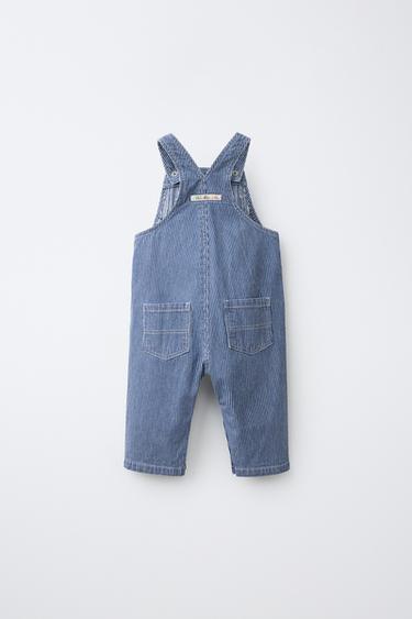 FRUIT OF THE LOOM™ STRIPED TWILL OVERALLS — Blue 2