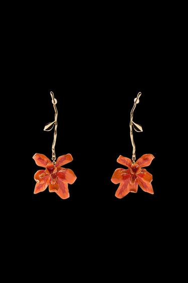 STEM FLOWER EARRINGS - Golden von Zara - Bild 0
