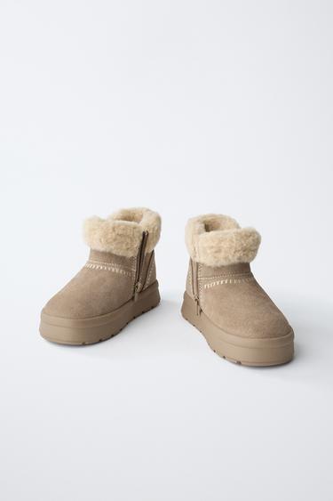 WINTER LEATHER BOOTS - Taupe Grey by Zara - Image 2
