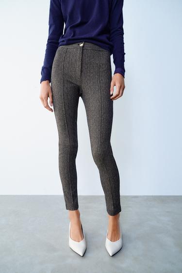 HERRINGBONE LEGGINGS — Gray marl 2