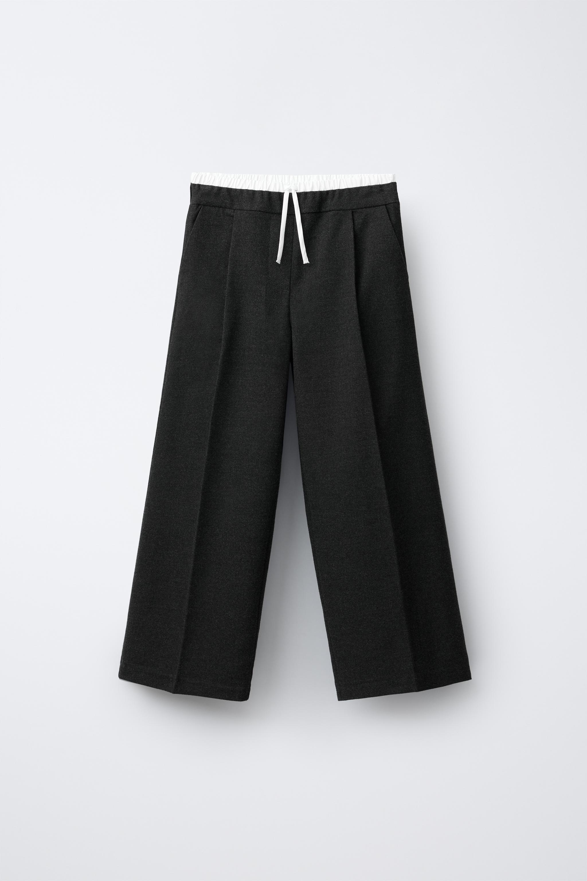PANTS WITH CONTRASTING DOUBLE WAISTBAND