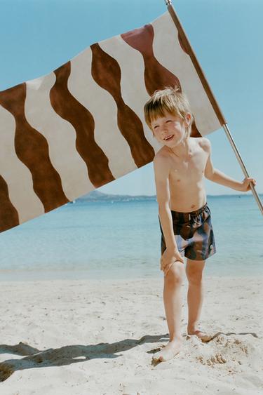 6-14 YEARS/ WAVE PRINT SWIM SHORTS - Blue by Zara