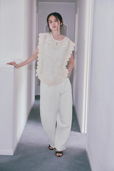 ZW COLLECTION SHIRT WITH RUFFLED CHEST - White by Zara