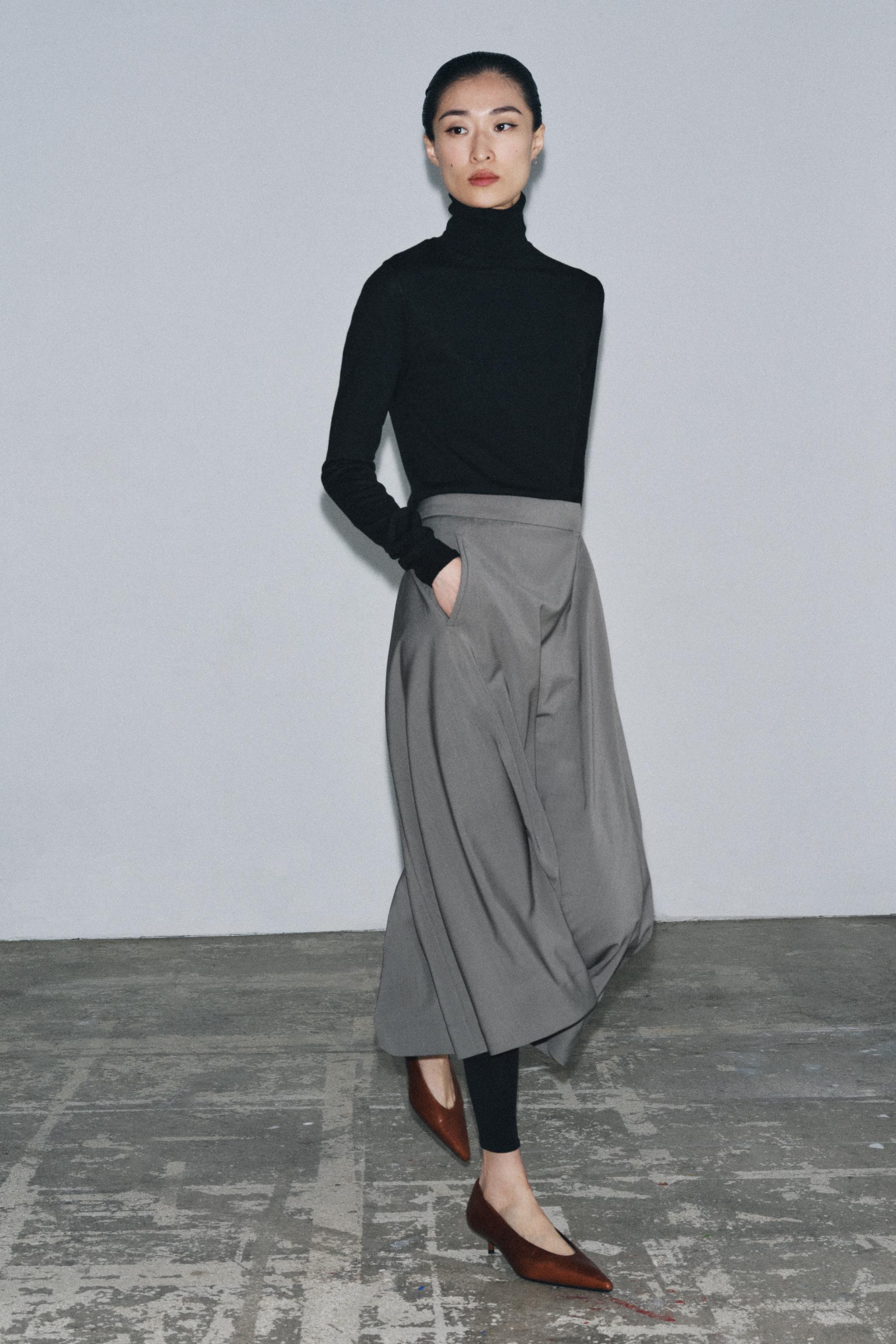 ASYMMETRIC WOOL SKIRT W COLLECTION