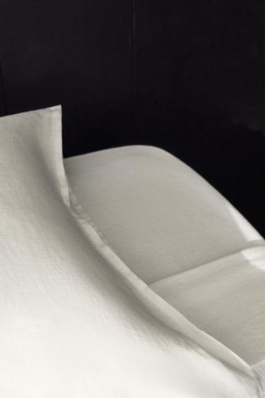 LINEN FITTED SHEET | 30 CM HIGH (235 GXM²) - White by Zara - Image 4
