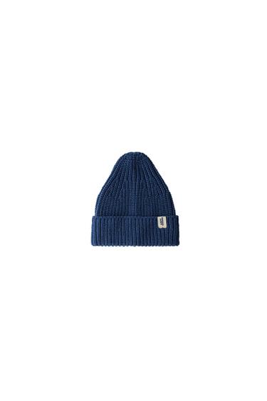 GORRO PUNTO ETIQUETA - Azulón de Zara