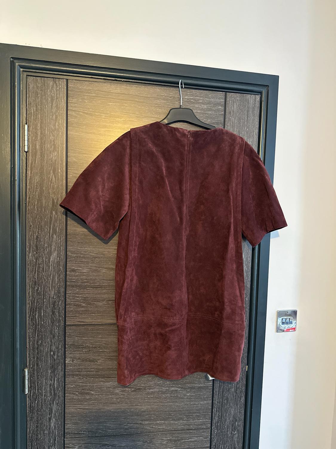 100% LEATHER SUEDE SHORT DRESS - Image 4
