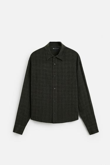 CAMISA CUADROS - Khaki de Zara
