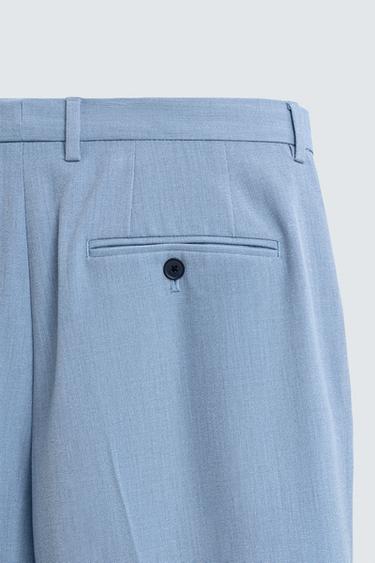 PANTALON DE COSTUME STRUCTURÉ CONFORT - Bleu ciel de Zara - Image 7