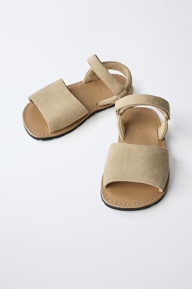 SANDALES EN CUIR - Marron sable de Zara - Image 2