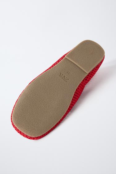 BALLERINES EN RÉSILLE - Rouge de Zara - Image 6