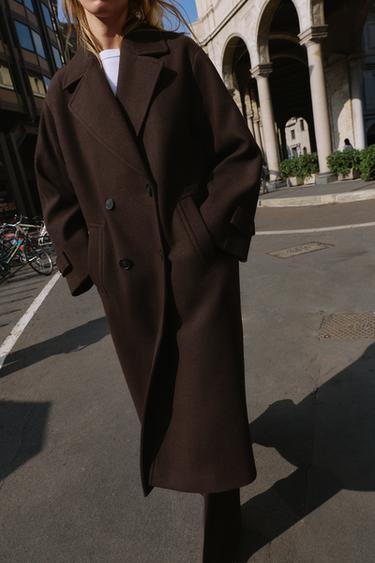 SOFT OVERSIZE COAT - Brown by Zara