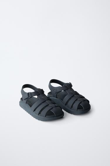 RUBBERISED CAGE SANDALS - Navy Blue by Zara - Image 1