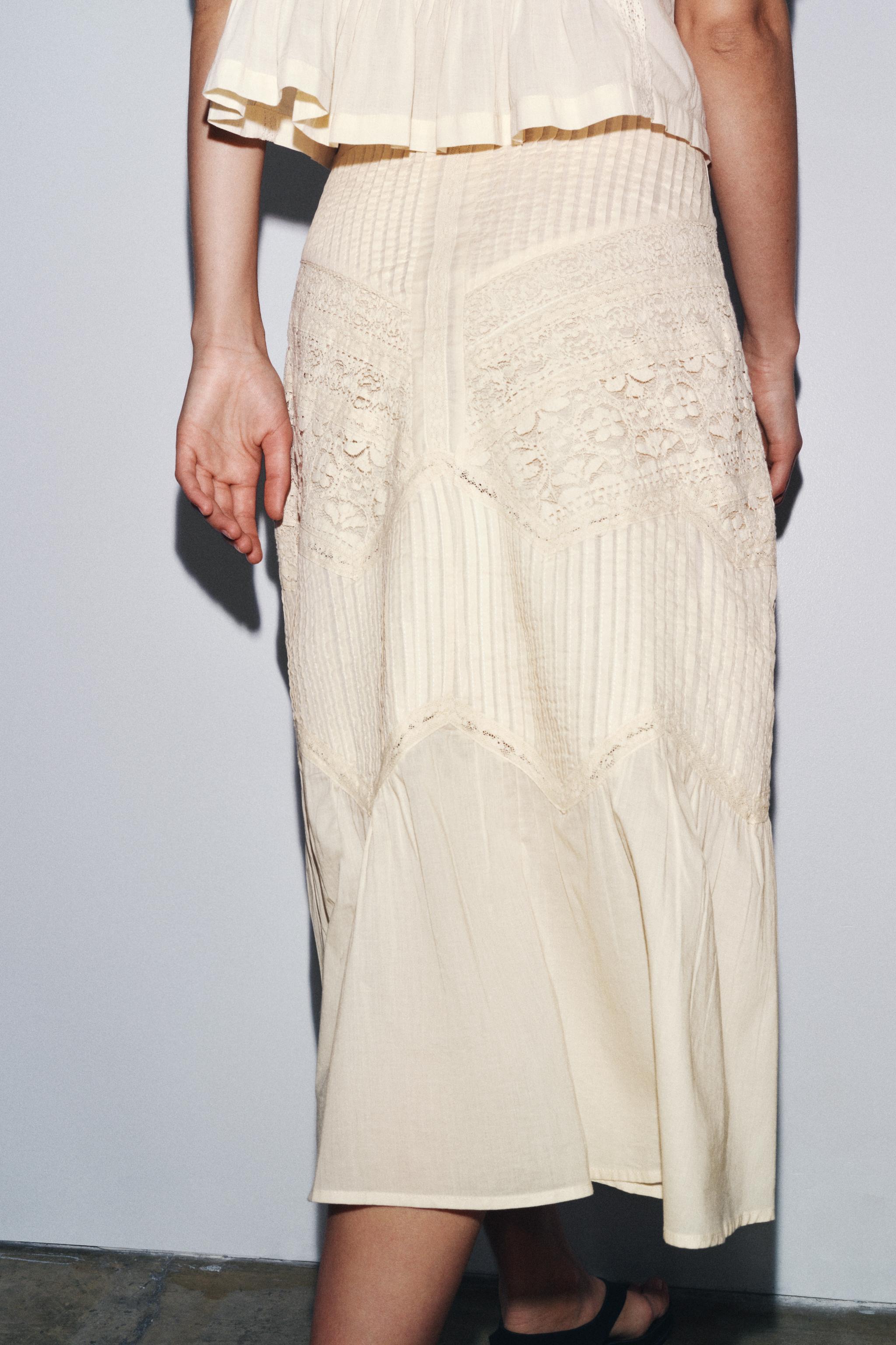 ZARA ZW COLLECTION レースミディスカート 1377/046 ZARA】ZW COLLECTION レースミディスカート 1377/046/622 (ZARA