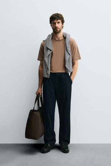 WASHED REGULAR FIT T-SHIRT - Light brown by Zara - Image 0