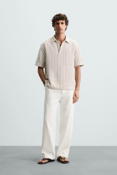 CAMISA POLO ESTRUCTURA - Marrón de Zara - Imagen 0
