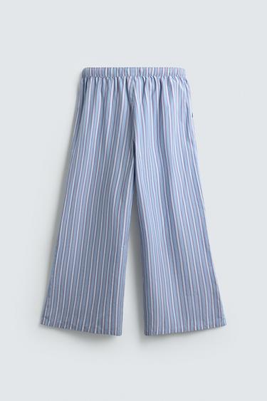 PANTALON OVERSIZE FIT RAYURES - Bleu ciel de Zara - Image 6