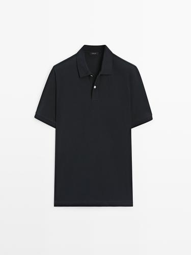 Polo piqué micro estructura algodón - Marino de Zara