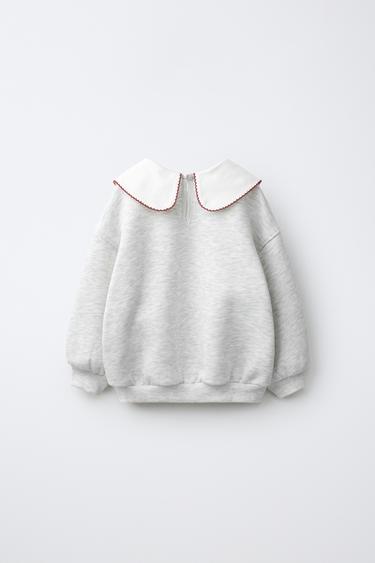 FLOCK TEXT SWEATSHIRT — Gray marl 2