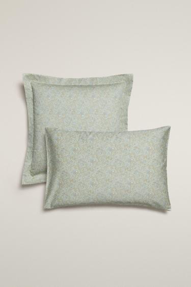 PAISLEY SATEEN PILLOWCASE - Green by Zara